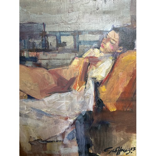 451 - Geffrey Humphries (1945), Recline, oil on canvas, signed lower right, 49 x 59 cm, in gilt frame