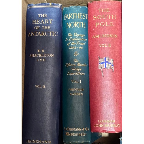 470 - A quantity of books relating to the South Pole, The Antarctic, The North Pole, Scott, Everest.  Also... 