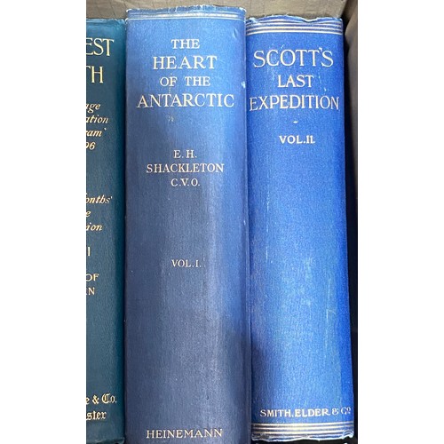 470 - A quantity of books relating to the South Pole, The Antarctic, The North Pole, Scott, Everest.  Also... 