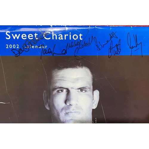 466 - 2002 Sweet Chariot calendar signed by the entire members of the English Rugby team.  To include Jonn... 