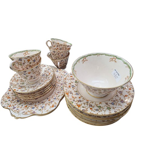 477 - A quantity of pewter and brass wear bellows bed warmer etc. and Part tea set Tuscan China, Plant; A ... 