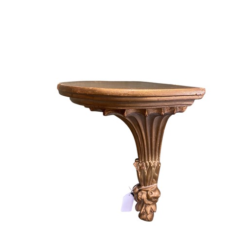 483 - Good, heavy, gilt wood Florentine wall sconce, 33 cm H x 21 cm D x 24 cm W, some wear and losses