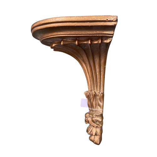 483 - Good, heavy, gilt wood Florentine wall sconce, 33 cm H x 21 cm D x 24 cm W, some wear and losses