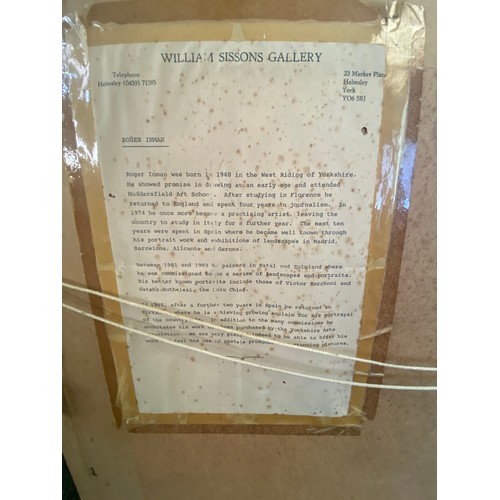 496 - ROGER INMAN (1948 - 2016) Frames and glazed pastel of Seaside scene depicting lady and dog signed lo... 