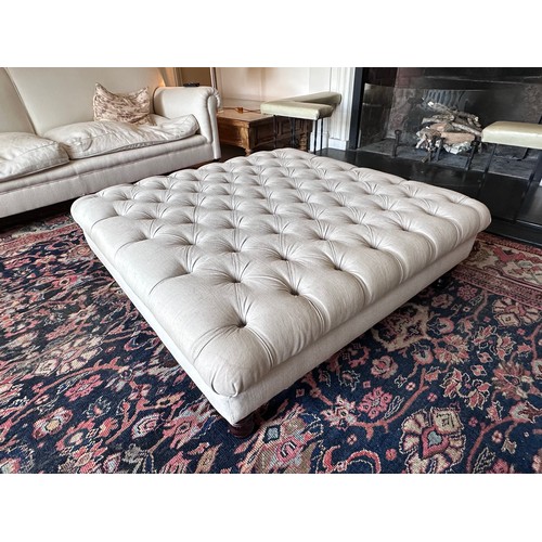 A large square button upholstered stool. Purchased as genuine George ...