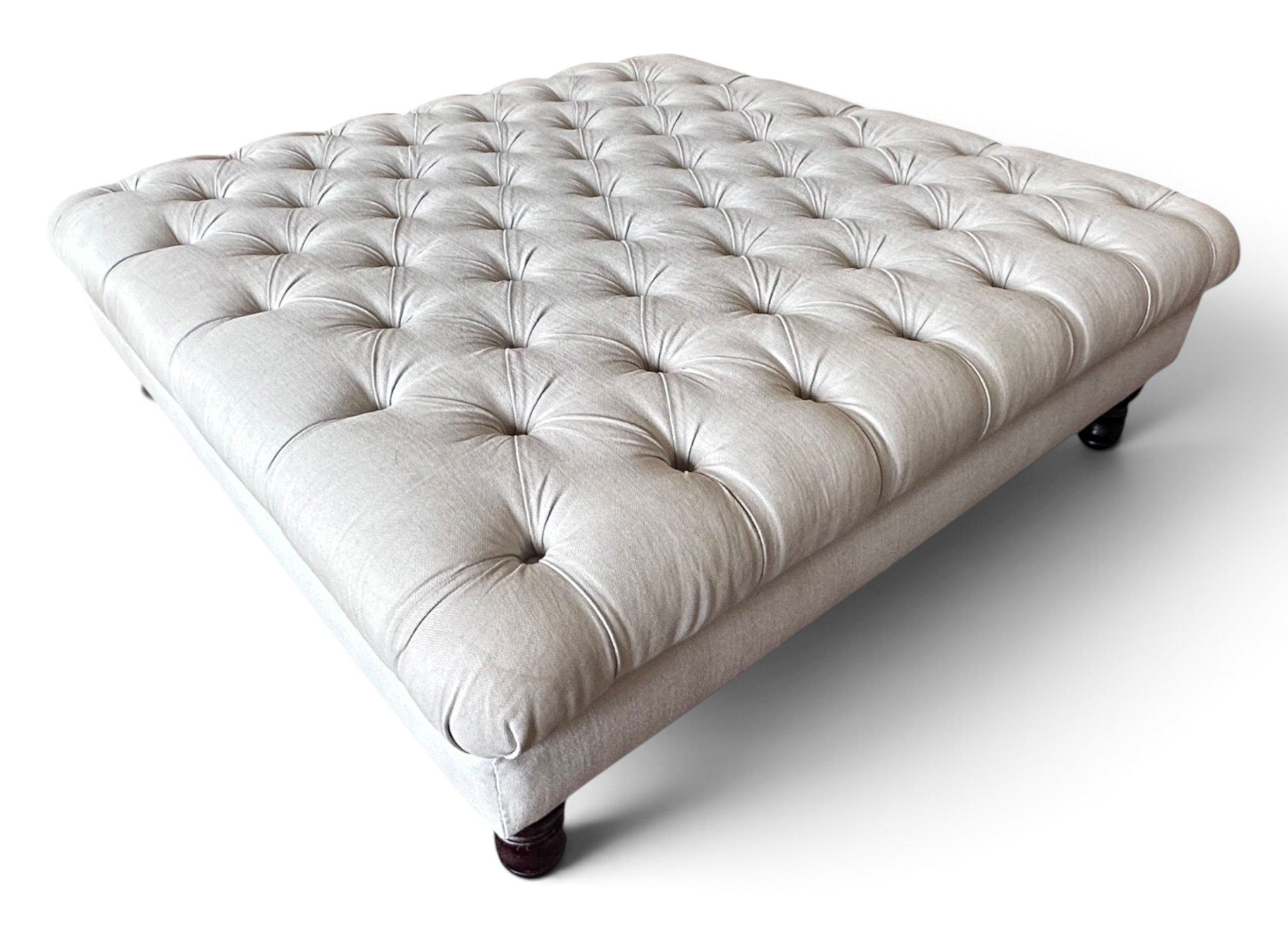 A large square button upholstered stool. Purchased as genuine George ...