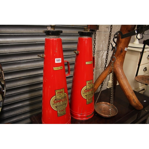 585 - PAIR OF VINTAGE FIRE EXTINGUISHERS