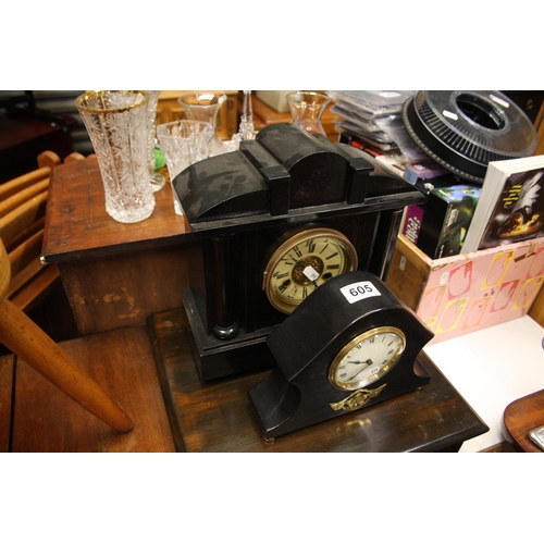 605 - MANTLE CLOCKS X 2