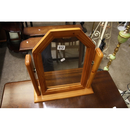 612 - PINE DRESSING TABLE MIRROR