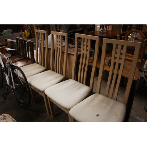 620 - 4 BEECH SLAT BACK CHAIRS