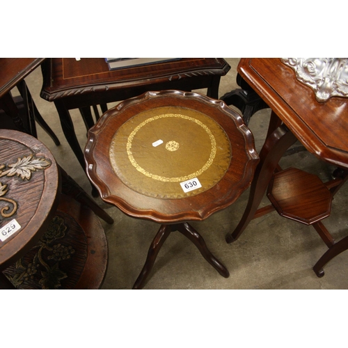 630 - LEATHER TOP WINE TABLE