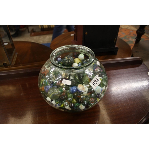 634 - JAR OF MARBLES