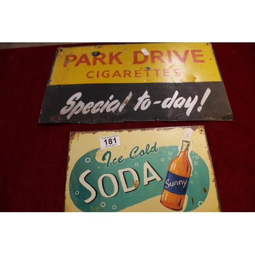 181 - METAL ADVERTISING SIGNS X 2