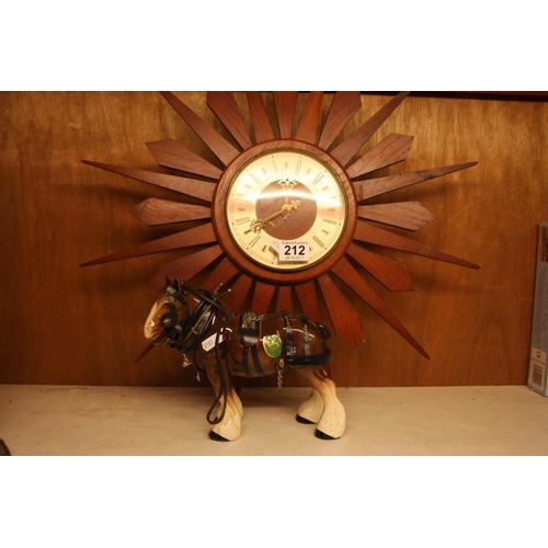 212 - SHIRE HORSE PLUS STARBURST CLOCK