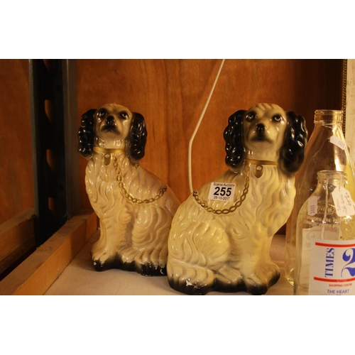 255 - PAIR OF STAFFORDSHIRE STYLE MANTLE DOGS