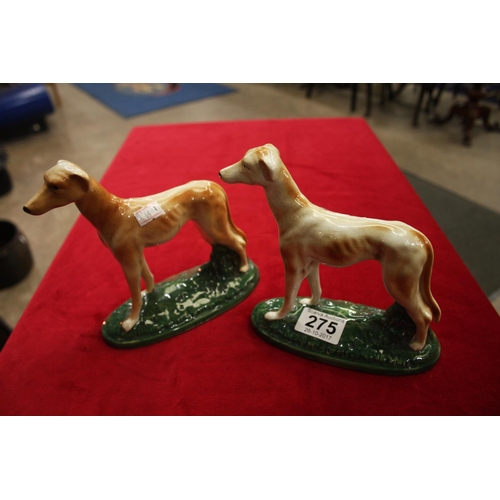 275 - PAIR OF ANTIQUE GREYHOUND FIGURES