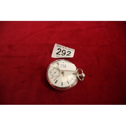 292 - SILVER POCKET WATCH (LOOSE FACE)