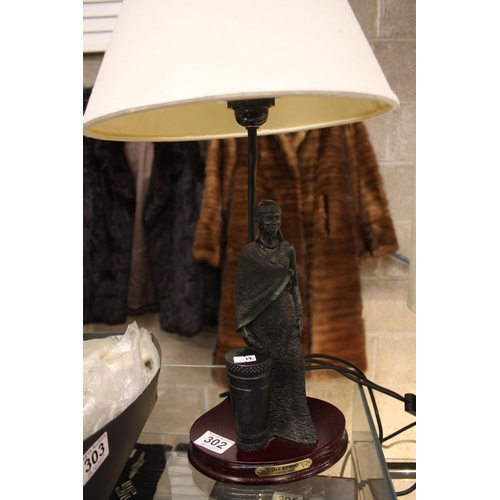 302 - AFRICAN FIGURE TABLE LAMP (WORKING)