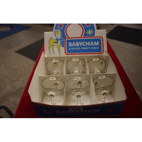 320 - BOXED SET OF 6 BABYSHAM GLASSES