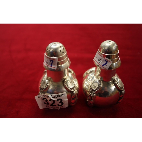 323 - GEORGIAN DESIGN SALT & PEPPER SET