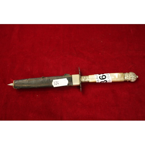 368 - MOTHER OF PEARL HANDLED DAGGER IN SHEATH