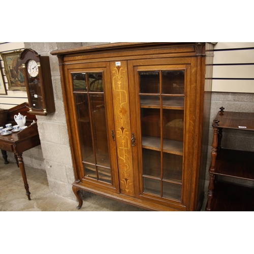 411 - INLAID WALNUT CABINET