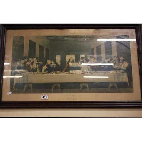 412 - FRAMED LAST SUPPER PRINT