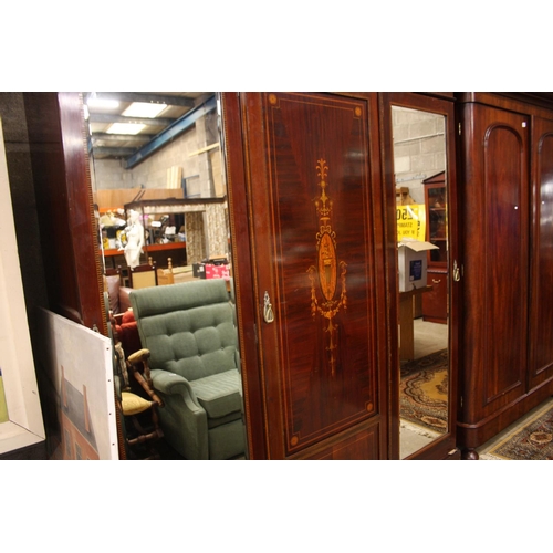 422 - EDWARDIAN INLAID 3 DOOR WARDROBE