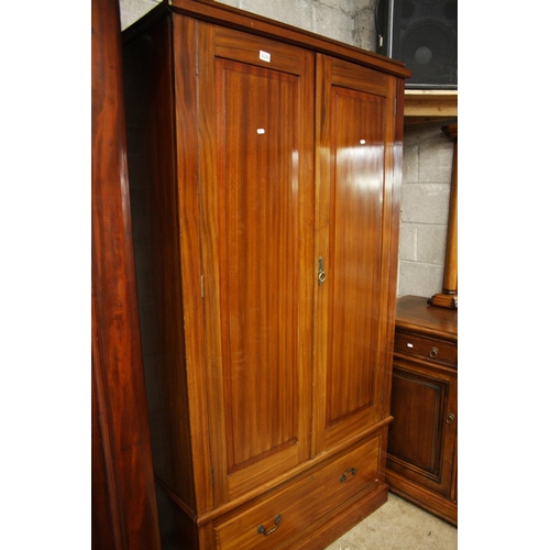 424 - 2 DOOR WARDROBE OVER LONG DRAWER