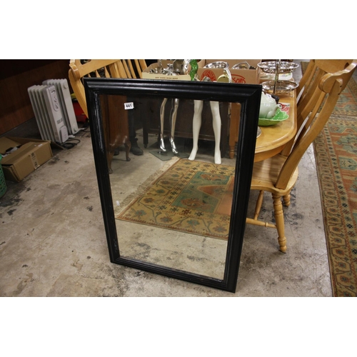 441 - BLACK FRAMED MIRROR