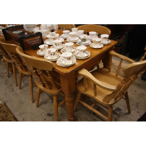 456 - PINE TABLE & 6 CHAIRS