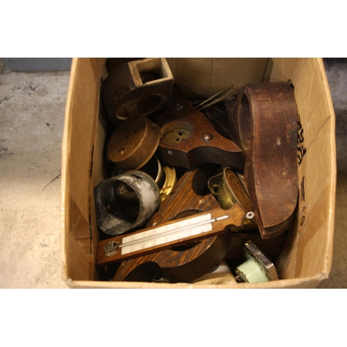 193 - BOX OF CLOCK PARTS