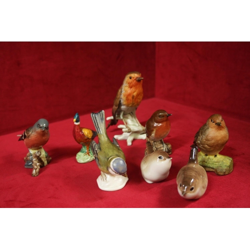 218 - BOX OF ASSORTED BIRD ORNAMENTS