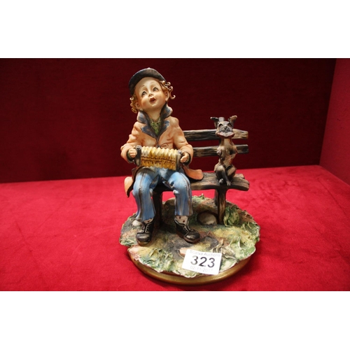 323 - CAPO DI MONTE BOY & DOG FIGURE