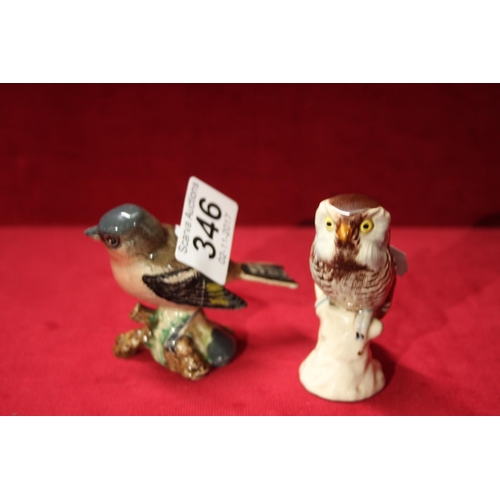 346 - GOEBAL OWL PLUS BESWICK CHAFFINCH