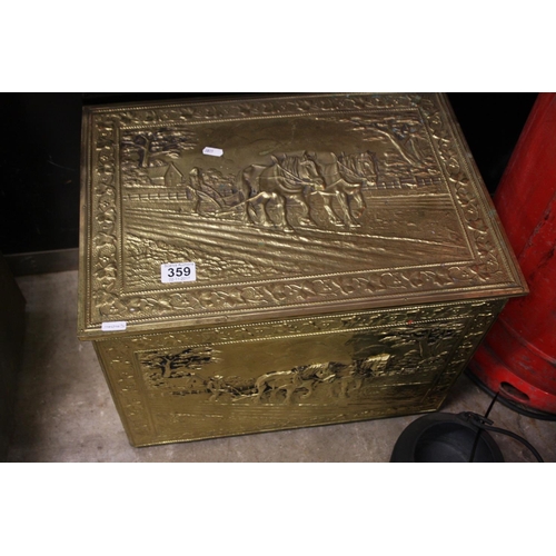 359 - BRASS LOG BOX