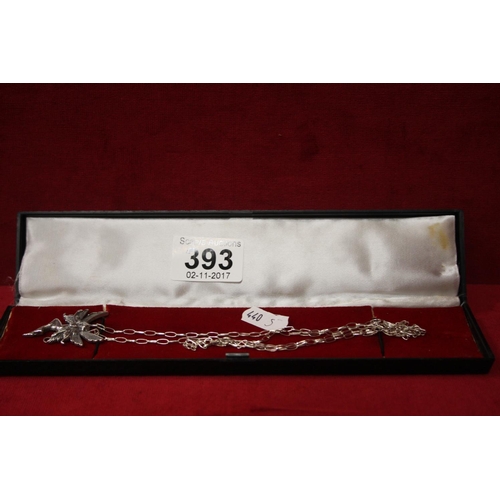 393 - SILVER NECKLACE WITH ANGEL