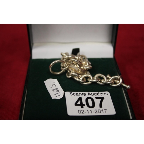 407 - SILVER ALBERT CHAIN BRACELET