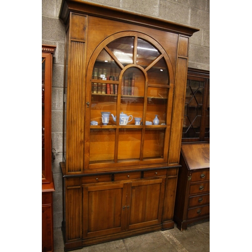 448 - GLASS TOPPED CABINET BOOKCASE