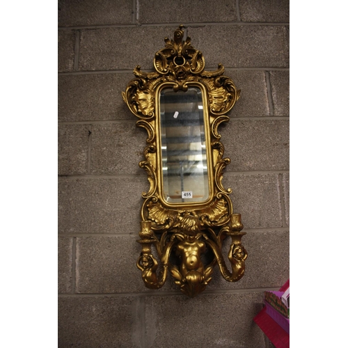 455 - GILT CANDLE MIRROR