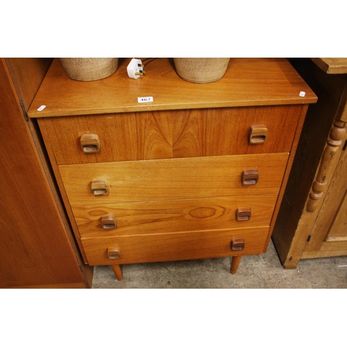 467 - TEAK CHEST OF DRAWERS