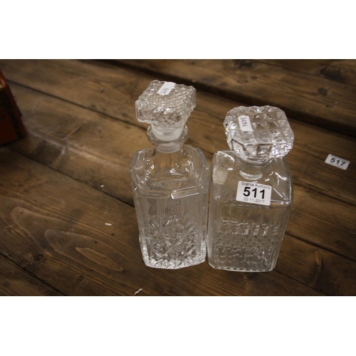 511 - CRYSTAL DECANTERS X 2