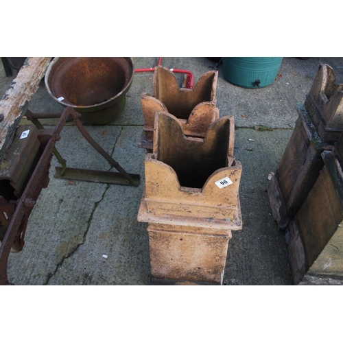 96 - PAIR OF TERRACOTTA CHIMNEY POTS