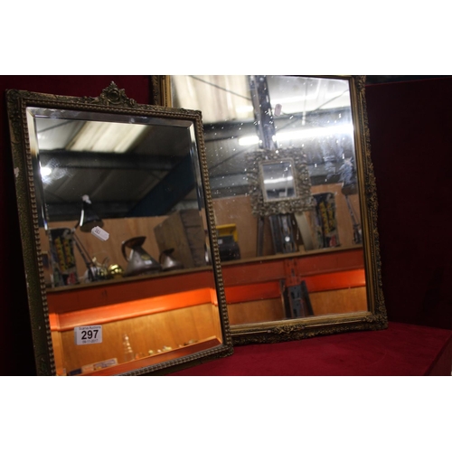 297 - PAIR OF GILT FRAMED MIRRORS