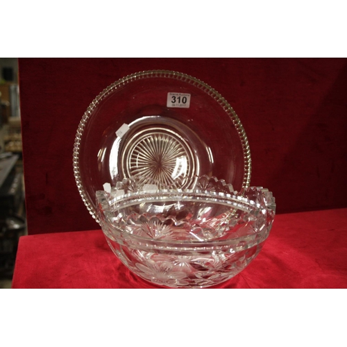 310 - 2 CRYSTAL FRUIT BOWLS