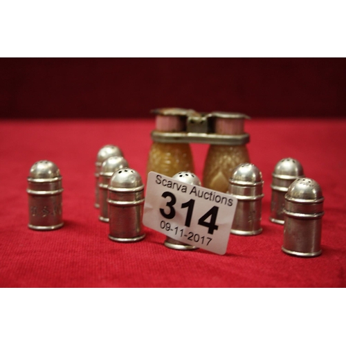 314 - SELECTION OF STERLING SILVER SALT & PEPPER SHAKERS