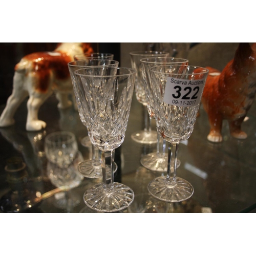 322 - SET OF 6 WATERFORD SHERRY GLASSES