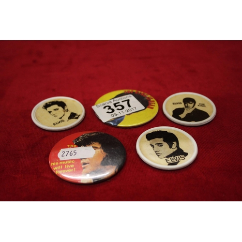 357 - ELVIS BADGES X 4