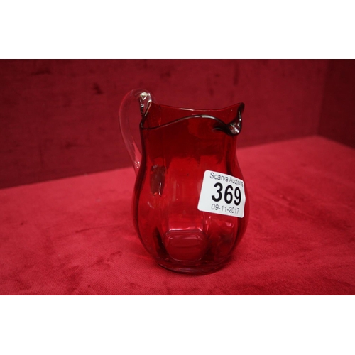 369 - RUBY GLASS JUG