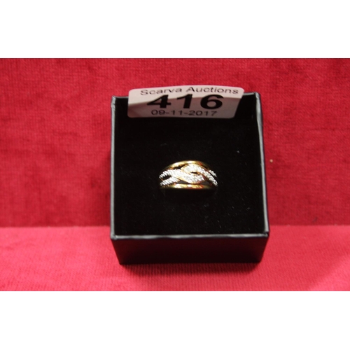 416 - 9CT GOLD & DIAMOND DRESS RING